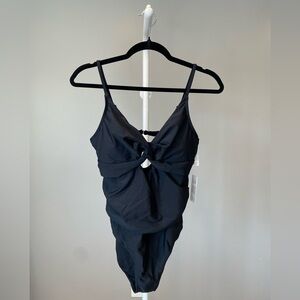 Cupshe Black Twist Front Swimsuit Size Large NWT